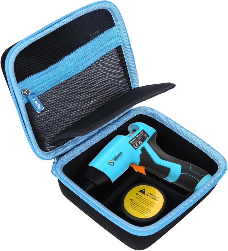 worfty Storage Case for GoGonova Cordless Glue Gun, Hard Waterproof Carrying Case for GoGonova 15s Fast Preheating 2Ah 4V Cordless Hot Glue Gun with Glue Gun Sticks Pocket, Pink, Case Only (Blue) - Image 1